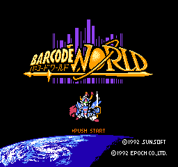Barcode World title screen for Famicom
